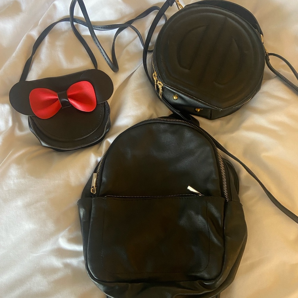 Black mini Backpack and cross body bundle